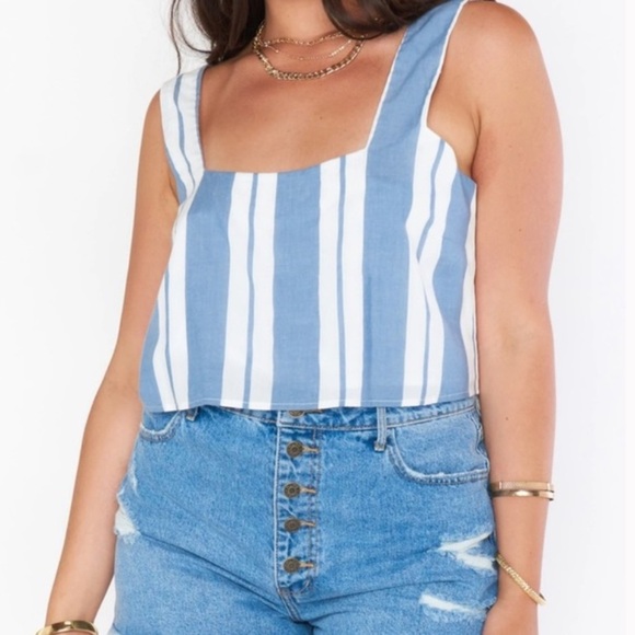 NWT Show Me Your Mumu Tara Striped Crop Top Size Large - Picture 3 of 14